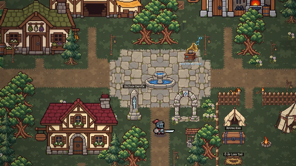 Dawn Village central square.